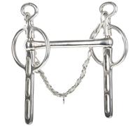 Mors Liverpool pour cheval avec 3 passages de rênes Harry's Horse 15 mm Argenté 16,5 cm