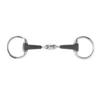 Mors olive pour cheval à double brisure en caoutchouc Horze Noir 10,5 cm