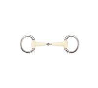 Mors olive pour cheval anneaux plats simple joint Soyo Happy mouth Blanc 135 mm