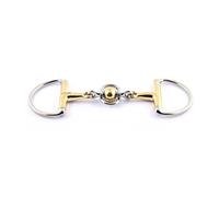 Mors olive pour cheval avec double brisure inox et boule en german silver Jump'In Doré 135 mm