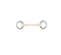 Mors olive pour cheval droit Soyo Happy mouth "mullen" Blanc 115 mm