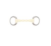 Mors olive pour cheval droit Soyo Happy mouth "mullen" Blanc 135 mm
