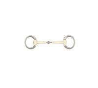 Mors olive pour cheval et à bride joint simple Soyo Happy mouth racing "mullen" Blanc 135 mm
