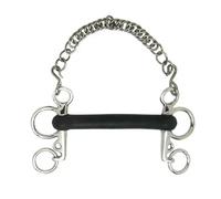 Mors pelham pour cheval droit en caoutchouc dure Sefton Argenté 14,5 cm