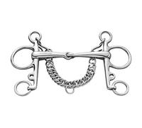 Mors pelham pour cheval en acier inoxydable simple fente Sprenger Basic 7 cm Argenté 145x16 mm