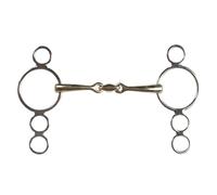 Mors pessoa 3 anneaux pour cheval double joint HORKA Argenté 12,5 cm