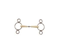 Mors pessoa à 3 anneaux pour cheval Happy Mouth HM Marron 14,5 cm