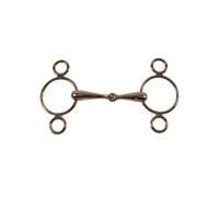Mors pessoa à 3 anneaux pour cheval solide Umbria Equitazione Marron 13,5 cm
