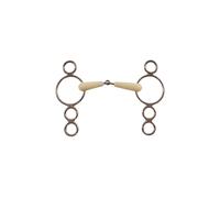 Mors pessoa à 4 anneaux pour cheval Happy Mouth HM Marron 12,5 cm