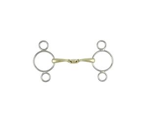 Mors pessoa double brisures pour cheval Metalab SS B Argenté 12,5 cm
