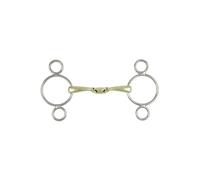 Mors pessoa double brisures pour cheval Metalab SS B Argenté 13,5 cm