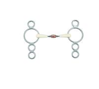 Mors pessoa double joint pour cheval Soyo Happy Mouth 4 Argenté 115 cm