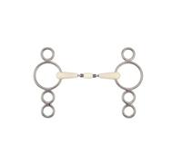 Mors pessoa double joint pour cheval Soyo Happy Mouth 4 Argenté 125 cm