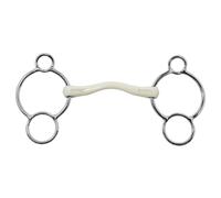 Mors pessoa pour cheval à 3 anneaux Stübben Fine Line Flex Blanc 16 mm x 12,5 cm