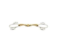 Mors pessoa pour cheval avec double brisure Jump'In Doré 125 mm