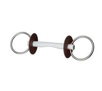 Mors pour cheval avec passage de langue et anneau,doux Beris Konnex Fin Gris 120 mm