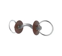 Mors pour cheval avec passage de langue et anneau,dur Beris Konnex Gris 130 mm
