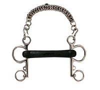 Mors pour cheval droit en caoutchouc dur morsure Hispano Hipica Pelham Argenté 12,5 cm