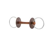 Mors pour cheval en cuir avec anneau, doux Beris Beige 130 mm