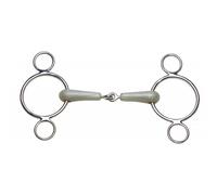 Mors pour cheval Feeling 3 Anneaux flexi Blanc 145 mm
