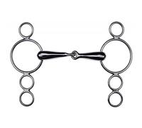 Mors pour cheval Feeling 4 Anneaux creux Noir 135 mm