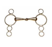 Mors pour cheval Feeling 4 Anneaux cyprium Doré 125 mm