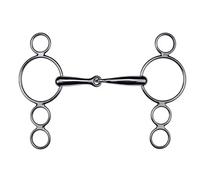 Mors pour cheval Feeling 4 Anneaux plein Noir 105 mm
