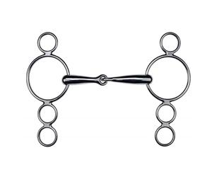 Mors pour cheval Feeling 4 Anneaux plein Noir 115 mm