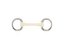 Mors releveur pour cheval droit Soyo Happy mouth "mullen" Blanc 135 mm
