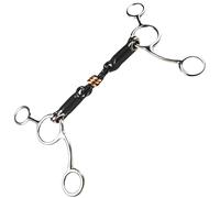 Mors snaffle de 5,3 pouces pour cheval, embouchure en fer doux gainée de cuivre, branches en acier inoxydable, pour équitation western, équipement équestre à double articulation