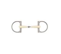 Mors verdum pour cheval simple joint Soyo Happy mouth king D "ribbed" Blanc 135 mm