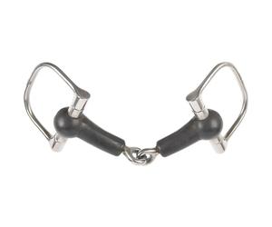Mors verdun pour cheval simple brisure caoutchouc Harry's Horse Argenté 11,5 cm