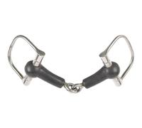 Mors verdun pour cheval simple brisure caoutchouc Harry's Horse Argenté 12,5 cm