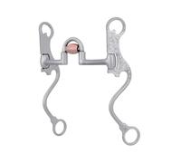Mors western snaffle pour cheval à tige en s avec rouleau en cuivre Metalab Gris 13 cm