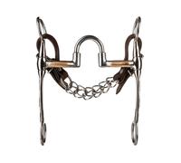 Mors western snaffle pour cheval avec barres recouvertes de cuivre et joints moyens gravés Metalab BF Argenté 13 cm