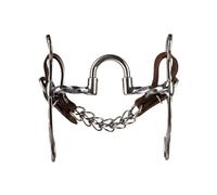 Mors western snaffle pour cheval avec barres torsadées et port haut gravé Metalab BF Argenté 13 cm