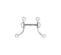 Mors western snaffle pour cheval double articulation à joues longues en acier inoxydable Pool's Argenté 12,5 cm