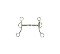 Mors western snaffle pour cheval double articulation en acier inoxydable Pool's Argenté 12,5 cm