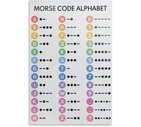 Morse Code Wall Poster Chart for Learning Vintage Decor