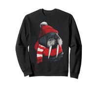 Morse Portant Un Bonnet et Une écharpe, Animal d'hiver Amusant Sweatshirt