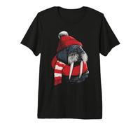 Morse Portant Un Bonnet et Une écharpe, Animal d'hiver Amusant T-Shirt Haut de Gamme