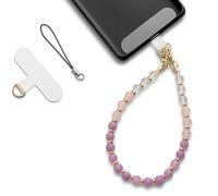 MORSUNBELA Bracelet Telephone Chaîne de Téléphone Portable, Bijoux de Telephone Lanière de Téléphone Perlée Chaine Telephone Portable, Chaîne de Téléphone Portable Perles (Jade violet)