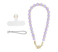 MORSUNBELA Bracelet Telephone Chaîne de Téléphone Portable, Bijoux de Telephone Lanière de Téléphone Perlée Chaine Telephone Portable, Chaîne de Téléphone Portable Perles (Violet)