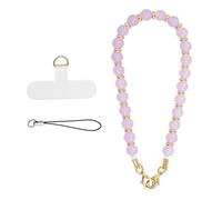 MORSUNBELA Bracelet Telephone Chaîne de Téléphone Portable, Bijoux de Telephone Lanière de Téléphone Perlée Chaine Telephone Portable, Chaîne de Téléphone Portable Perles (Rose Violet)