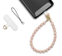 MORSUNBELA Bracelet Telephone Chaîne de Téléphone Portable, Bijoux de Telephone Lanière de Téléphone Perlée Chaine Telephone Portable, Chaîne de Téléphone Portable Perles (Cristal rose)