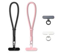 MORSUNBELA Dragonne Téléphone Universel Cordon Telephone Portable Noir-Rose