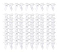 MORSUNBELA Lot de 50 Rubans Cadeaux Noeud en Ruban, 9cm Noeuds de Ruban pour Deco Mariages Emballages Cadeaux d'anniversaire Noël de Cadeaux de Fête, Blanc