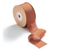 MORSUNBELA Ruban en mousseline de soie pour emballages cadeaux rubans larges pour invitations de mariage d'anniversaire bouquet de mariée, décorations 3,8 cm x 23 m en terre cuite