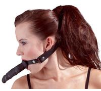 Morsure de bondage gag ball avec faille gode vaginal anal en silicone réalist...