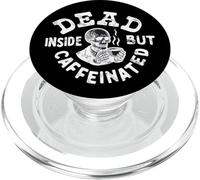 Mort à l'intérieur mais caféiné et affligé Blackwork PopSockets PopGrip pour MagSafe